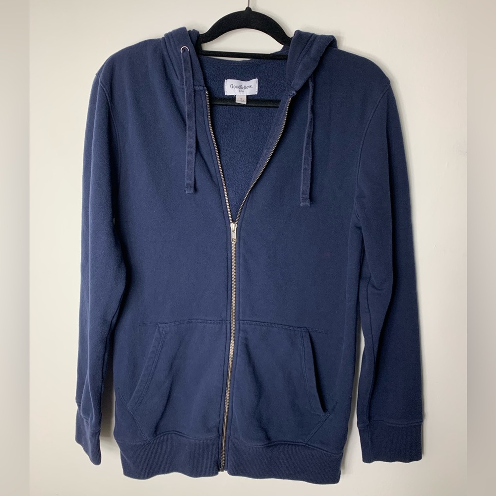 Men’s Faded Navy Zip-Up Hoodie